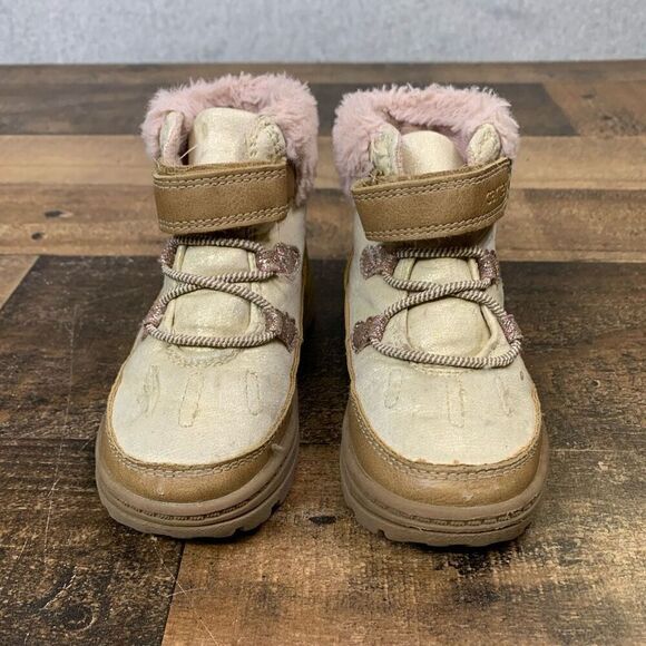 Carters Little Girls Size 7 Sarang Warm Winter Fashion Boots Tan Fur Booties - Picture 6 of 11